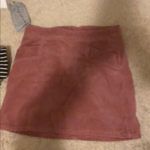 pink corduroy mini skirt